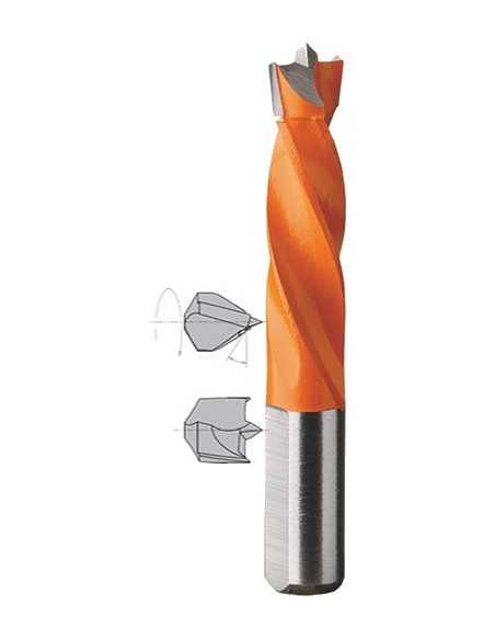 Broca para madera agujero ciego mango 8 mm