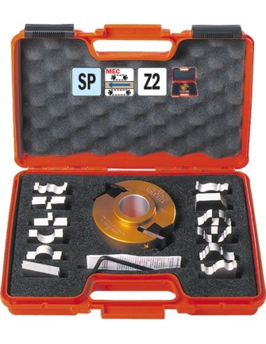 Maletin con portacuchillas + 13 juegos de cuchillas para molduras Maletin con portacuchillas + 13 juegos de cuchillas para molduras
