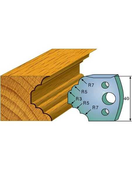 Cuchillas y contracuchillas perfiladas para realizar cornisas de madera 