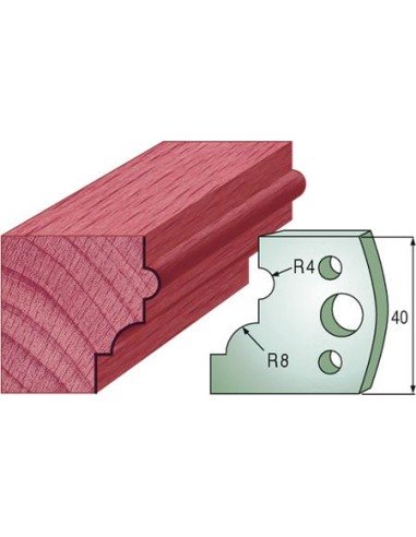 Cuchillas y contracuchillas perfiladas para molduras de madera con perfil talon o cima reversa