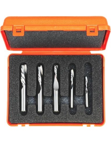 Estuche de 5 fresas helicoidales para madera Estuche de 5 fresas helicoidales para madera