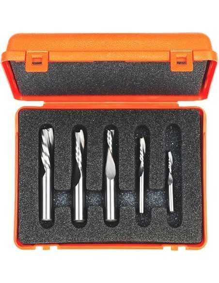 Estuche de 5 fresas helicoidales para madera