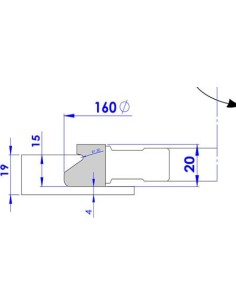 Fresa para fabricar uñeros para puertas correderas de madera