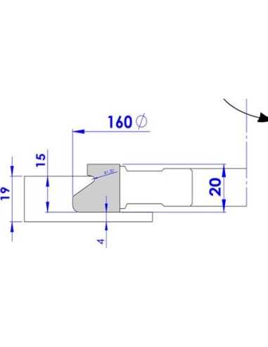 Fresa para fabricar uñeros para puertas correderas de madera