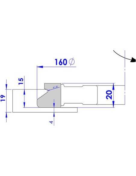 Fresa para fabricar uñeros para puertas correderas de madera