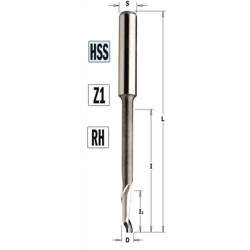 Fresa perfilar y seccionar aluminio PVC y plásticos HSS  Z1 larga