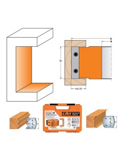 Fresa portacuchillas para galces y molduras con cuchillas perfiladas de 40 mm