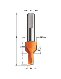 plano apriete Broca con avellanador para agujero ciego y conexión rápida en taladros y cnc,largo 57,5