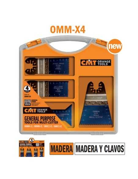 Pack de 4 sierras de precisión para multiherramienta para madera OMM-X4