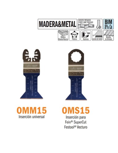 Sierra inmersión madera metal 45 OMM15 OMS15 para multiherramienta