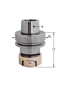 Mandril CNC HSK-63F para pinza ER32 giro derecha