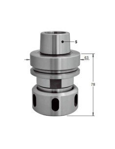 Mandril CNC para pinzas elásticas DIN6388 con conexión HSK-F63