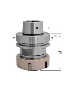 Mandril portafresas CNC conexión HSK-63F para pinzas elásticas ER40