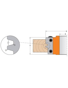 Perfil Portacuchillas para ensambles de juntas paralelas