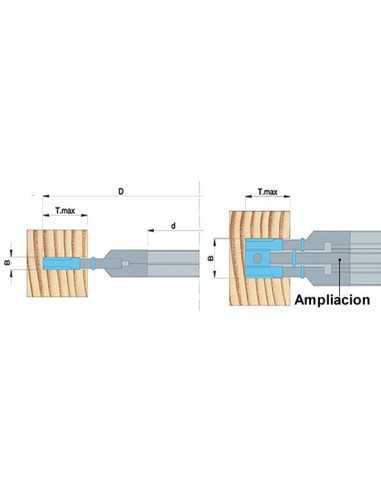 Portacuchillas de ranurar extensible para realizar ranuras anchas