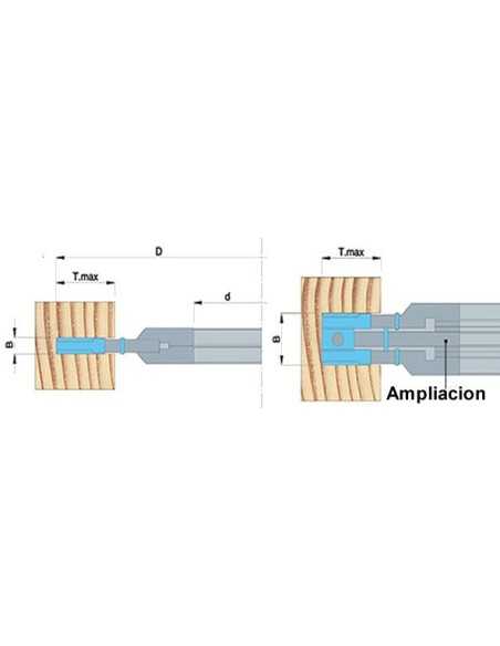 Portacuchillas de ranurar extensible para realizar ranuras anchas
