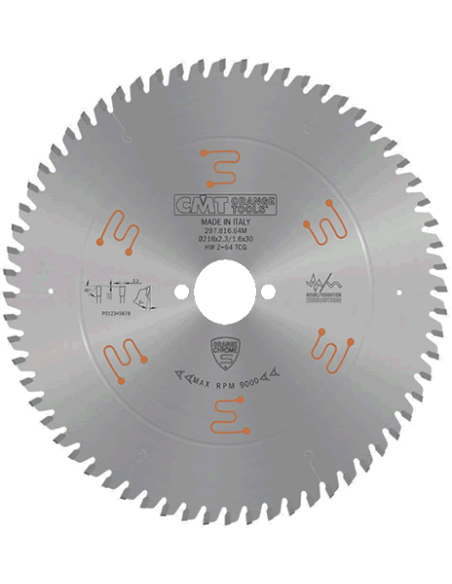 Disco de corte para aluminio, metales no ferrosos y melamina Orange Chrome CMT