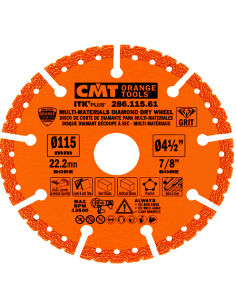 Disco de corte multimaterial en diamante para amoladora CMT ITK'Plus 286