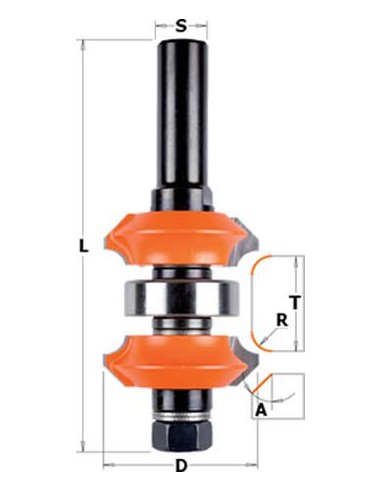 Fresa extensible con doble perfil de calidad metal duro Fresa extensible con doble perfil de calidad metal duro