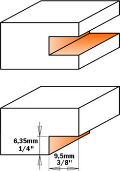 Esta herramienta por la dureza de sus cortes,es ideal para ranura y realizar pequeños rebajes o galces con un espesor de 6,35 mm