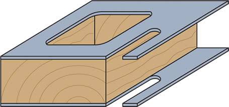 La fresa también penetra perfectamente en la madera chapada o laminados y produce rápidamente ranuras y cantos