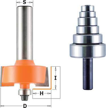 Conjunto de fresas para realizar rebajes de distintas profundidades