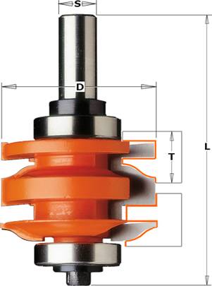 Fresa de moldura y contramoldura para fresadoras,ideal para fabricar puertas de espesores entre 18 y 22 mm