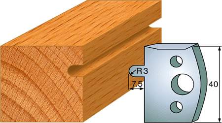 Cuchillas para madera que realiza ranuras semi-redondeadas para columnas o molduras de madera