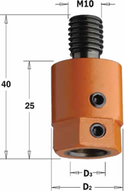 Portabrocas para insertar brocas para madera en taladros multiples y pantografos