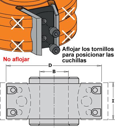 Cabezal con contracuchillas para trabajar en tupis o combinadas para avance manual