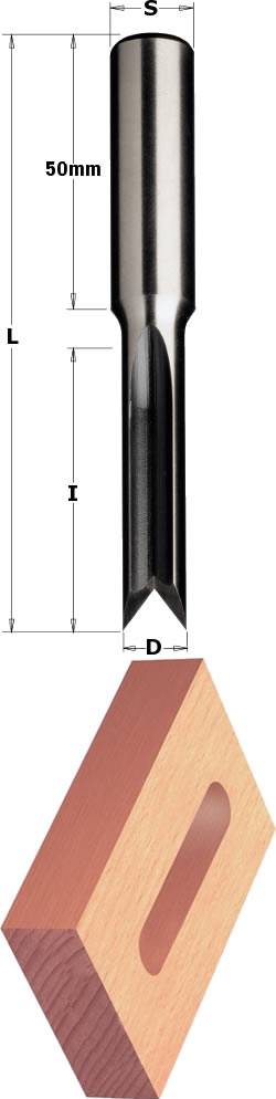 Broca madera escoplear para taladros pendulares, mango de 16 mm y 2 cortes