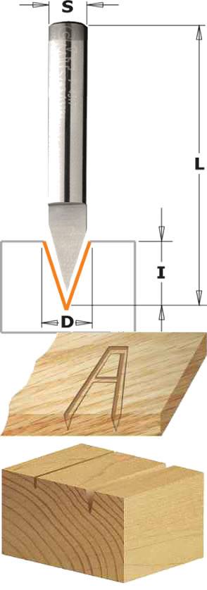 Fresas para grabar letras y ranuras decorativas en maquinas cnc y router