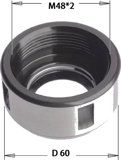 Tuercas con o sin rodamientos tipo DIN6388 para utilizar sobre mandrinos HSK-F63