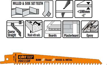 Hojas de sierra sables corte por penetracion para madera, metal, plasticos