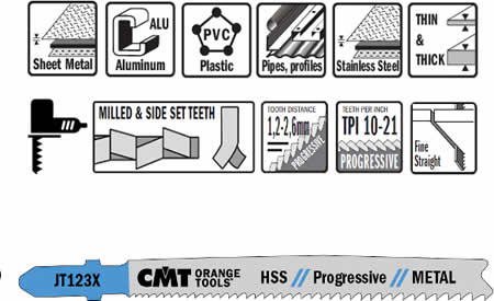 Hojas de sierra para metal HSS con dentado variable y corte recto progresivo