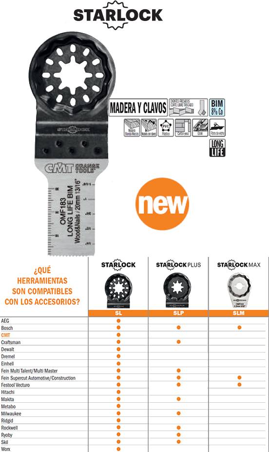 Hoja de sierra bimetalica de larga duracion para madera y clavos hasta de 5 mm de diametro