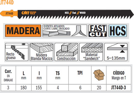 Sierra Caladora 400W – 800/3.000cpm – Capacidad de Corte madera/aluminio/acero:  65/10/4 F012.440.0JB-000 – Marfer Herramientas