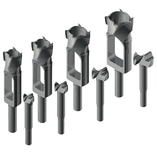 conjunto 8 brocas para tapones y bisagras