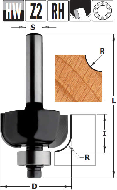 Fresa para madera radio convexo cmt contractor