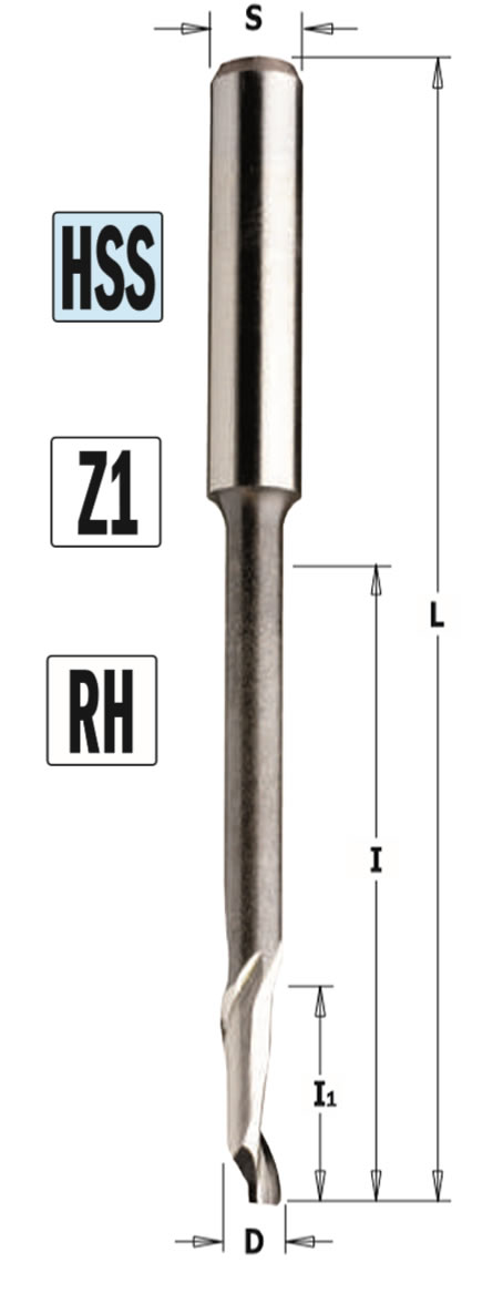 Fresa para aluminio y PVC Z1 larga