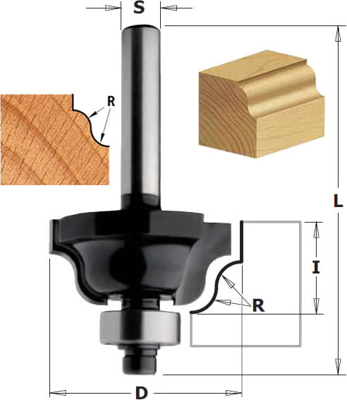 fresa para perfilar molduras de madera y mdf, utilizar con fresadoras manuales o mesas de trabajo