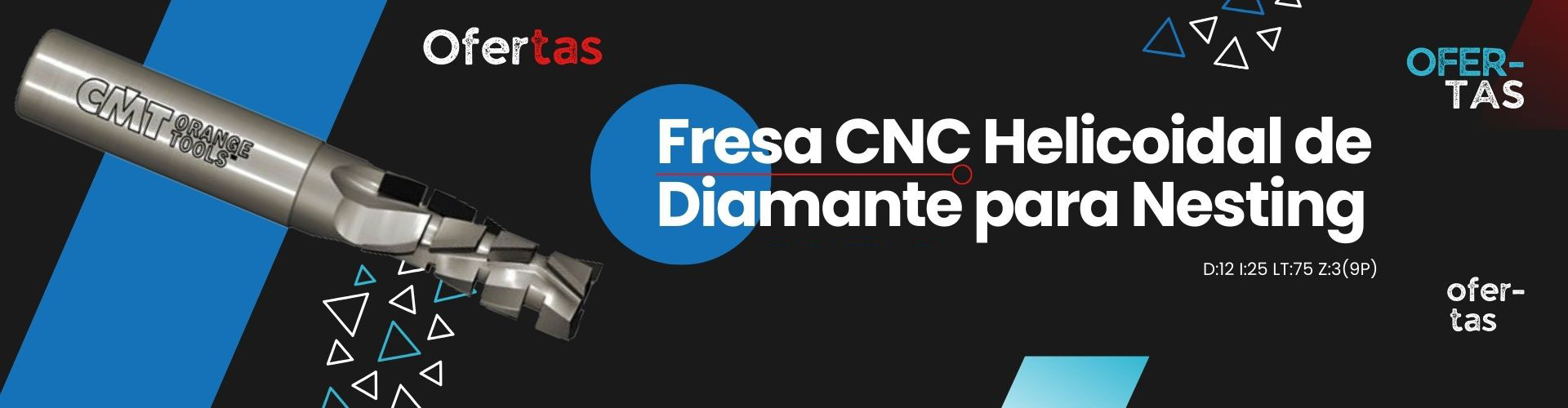 Fresa cnc helicoidal de diamante para nesting