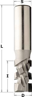 Fresa de diamante PCD con cortes axiales a 20º para contornear y seccionar en maquinas tipo pantografos y cnc