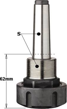 Porta herramientas para pinzas elásticas ER32 con conexión MK2 y MK3