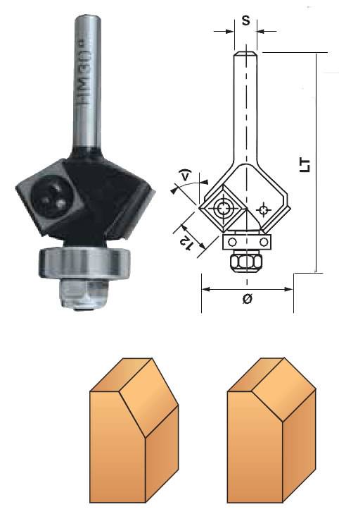 Cabezal con cuchillas para biselar y refundir para fresadoras portatiles