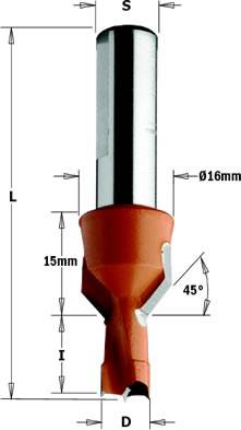 Broca con avellanador para agujero ciego y conexión rápida en taladros y cnc