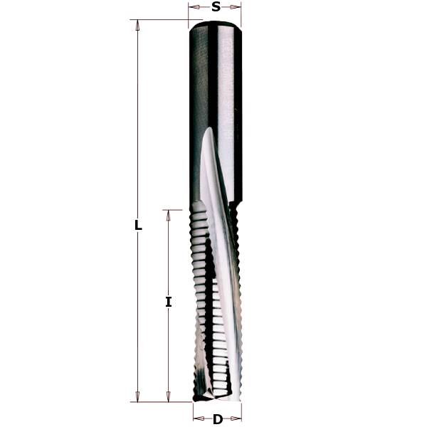 Fresa con rompevitutas de corte helicoidal negativo