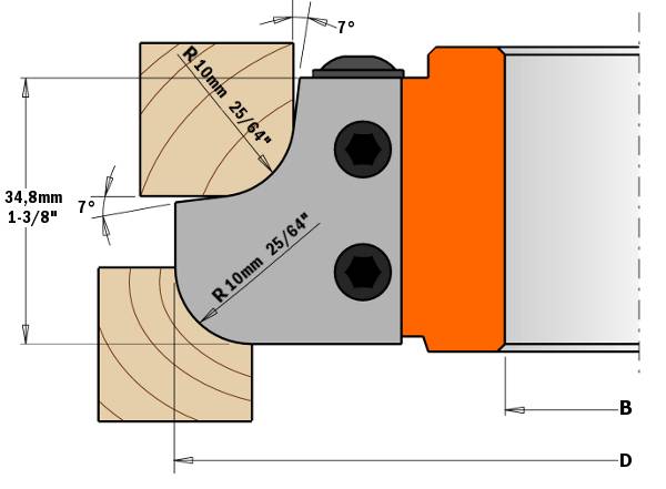 Este cabezal portacuchillas es una herramienta ideal para realizar muebles, puertas y partes frontales de los cajones, proporcionándole un toque final sencillo y elegante. Utilizando el perfil de radio cóncavo, conseguirá acabados ideales para mesas y encimeras