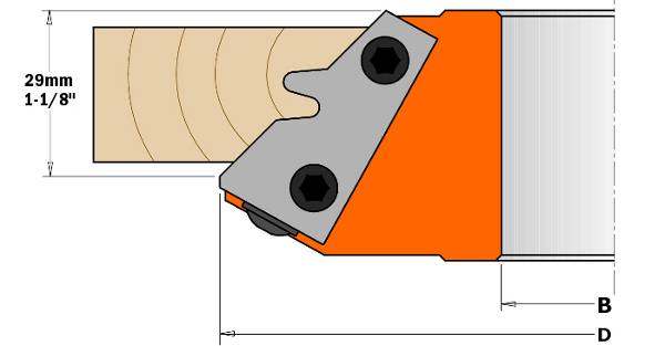 Portacuchillas de cuerpo de duraluminio adaptado para la unión transversal y longitudinal en maderas blandas,duras o dmf,ideal para juntas para marcos
