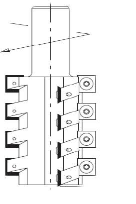 Portacuchillas para contorneado con gran arranque y evacuacion de viruta.